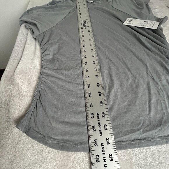 Athleta Womens With Ease Cinch Tee XL Short Sleeve Stretch Breathable Gray New - Picture 9 of 9